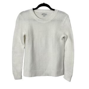 J. Crew Mercantile White Long Sleeve Crewneck Sweater, Women’s XS